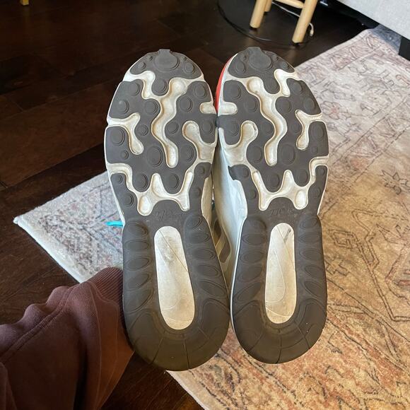 Nike Air Max 270 React "Mid-Century Art" Orange, Blue, White Mesh Sneakers EUC - Picture 9 of 13